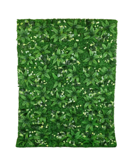green leaves flower wall