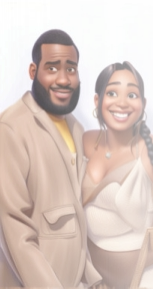 Couple transformed into Pixar cartoon from AniMe